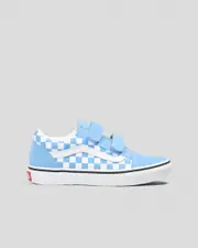 [Vans] Vans Junior Boy's Old Skool V Shoes in Theory Checkerboard Heritage Blue Size 13 13 Theory Checkerboard Heritage Blue