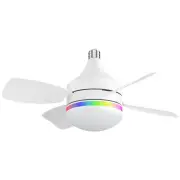 LED E27 Ceiling Fan Light Dimmable with Remote Control 3-Speed RGB Mood Lighting 3 Color Temperature Quiet Operation
