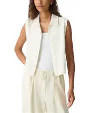 Theory Zip-Up Vest in Rounded Cotton