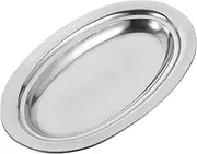 TIDTALEO Stainless Steel Oval Serving Plate Appetizer Dish for Fruits Desserts Meats Smooth Surface Snack Tray for Elegant Dining Entertaining Events