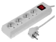 PS-470WS/1.5-10.0 Extension cable sockets: 4 PVC white 3x1.5mm2 10m 10A JONEX