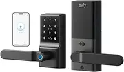 eufy Smart Lock C33, Fingerprint Keyless Door Lock with Handle, Built-in Wi-Fi, APP Remote Control, Biometric Door Knob for Entry Door, Auto Lock, IP53 Waterproof