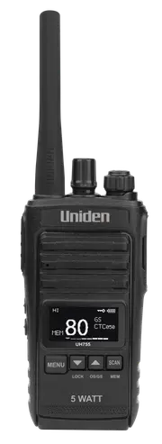 Uniden UH755 - 5 Watt UHF CB Splashproof Handheld Radio