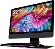 STGSivir All in One Desktop Computer, 22" FHD Display, Intel N5095 up to 2.9GHz, 16G DDR4, 256G SSD, WiFi 5, Bluetooth, RGB Keyboard & Mouse & Mouse Pad, Webcam, Windows 11 Home