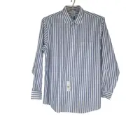 Brooks Brothers Shirt Mens Large Blue White Striped 16 1/2 34 Button Up NWT $118