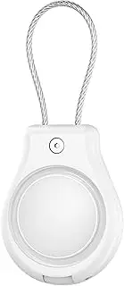 DLENP Pendant for AirTag, Waterproof Case with Apple Airtag Key Fob, Secure Holder with Cable, Air Tag Lock Case, Protective Case Accessory for Keys, Luggage, Multi-White