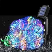 Solar Rope Lights, 40ft 120 LED Rope Lights Outdoor with 8 Modes Color Changing Outdoor Rope Lights, Waterproof PVC Tube Fairy String Lights for Pool Fence Tree Garden Yard Party Christmas Decor