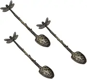 PRETYZOOM 3Pcs Retro Forest Style Coffee Spoons Creative Ice Cake Spoons Smooth Edges Lightweight Easy to Clean for Parties Daily Use Design
