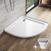 Shower Enclosure Base Tray Solid Curved, 800 x 800mm / Sliver (Chromed-plating)