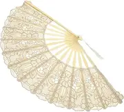 Alipis Lace Hand Fan with Tassel Elegant Handheld Fan for Weddings Parties Decorations Exquisite Vintage Design Present for