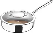 [MasterPro] Giro Collection - 3 Quart Sauté Pan with Lid -Tri Ply Stainless Steel Aluminum Core Cookware with Multi-Layer Nonstick Coating - 3 Quart Sauté Pan - Metal Utensil Safe