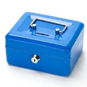 Cash Box with Slot for , Small Money Box with Money Tray & Key Lock, 6 1/5" x...