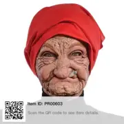 Halloween Smoking Old Grandmother Mask Realistic Latex Mask Scary Props Gift New
