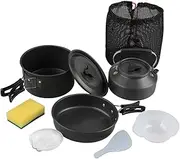 Eigell Camping Cookware Pot Pan Kettle Set Camping Cooking Set Portable for Hiking BBQ Picnic