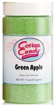 Cotton Candy Express Floss Sugar, Green Apple 11 oz (311 g)