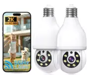 Light Bulb Security Camera WiFi Home Security Bulb Camera Motion Detection 2pack