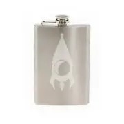 Model Rocket Ship #10- Rocketry Hobby Launch Engine Fin-8 oz etched flask