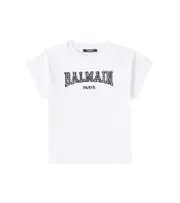 [Balmain Kids] Balmain Kids Logo printed cotton jersey T-shirt Y 14 white