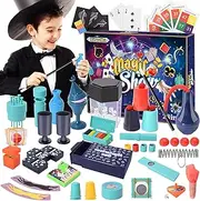 Magic Kit, Magic Set with Instructions for Each Trick for Kids Ages 6 7 8 9 10 11 12, Magician Costume for Pretend Play, Birthday Halloween for Boys Girls