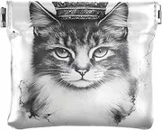 [YXYZRMY] Cat Crown Black White PU Leather Squeeze Coin Purse, Coin Pouch Change Holder for Women Men, Mini Portable Cosmetic Bags for Women, Multi-colored, one size, Multi-style, Multi-colored, one