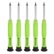5pcs T6 Torx Mini Screwdriver 3mm Shank Torx Head, Yellow Green