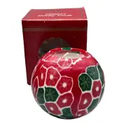 Vintage Millefiori Christmas Round Ball Sphere Wax Candle Unscented NEW