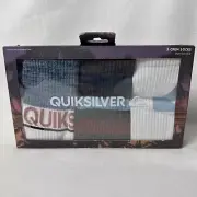 NEW QuickSilver Men's 3 Pair Surf Crew Socks Sizes 6-12