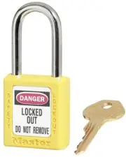 ZENEX LOCKOUT PADLOCK YELLOW, LOCK MATERIAL STEEL, MASTER LOCK - FOR