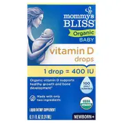 Mommy's Bliss, Organic Baby Vitamin D Drops, Newborn +, 10 mcg (400 IU), 0.11 fl oz (3.24 ml)