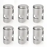 Pack of 6 Stainless Steel Champagne Stoppers, Prosecco, Sparkling Wine Bottle St