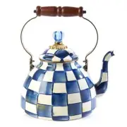 MacKENZIE CHILDS 3 QT ROYAL CHECK TEA KETTLE BNIB