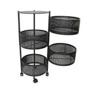 OZNALA 4 Tiers Kitchen Storage Trolley Cart Shelf Rack Fruit Vegetable Basket Organizer