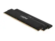 Crucial Pro 32GB (2x16GB) DDR5 UDIMM 6400MHz CL38 Black Heat Spreader Support In