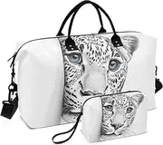 [YXYZRMY] Cute Leopard Peeking Travel Duffel Bag Gym Bag Sports Tote Bag with Multiple Interior Pockets Shoulder Weekender Bag for Women Men with Toiletry Bag 20.5”x 7.9”x 13.8”, Multi-Colored, one size