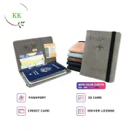 在飛比找蝦皮購物優惠-Kk SIM卡皮革文件袋護照夾RFID pu皮革護照袋多功能