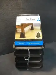 Set of 4 Bed Risers Raise Furniture Create Underbed Storage, New, Free Shipping