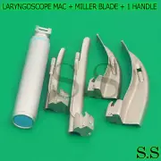 NEW PREMIUM GRADE LARYNGOSCOPE MAC + MILLER BLADE + 1 HANDLE ENT ANESTH LS-3034