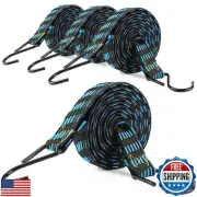 Bungee Cords with Hooks, Heavy Duty Outdoor Flat Bungee Cords 78 inch Long Ti