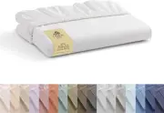 100% Cotton Percale Weave Fitted Sheet, Queen Size, White, 1 Deep Pocket Fitted