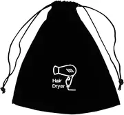 [SOESFOUFU] Waterproof Drawstring Bag for Hair Dryer Travel Hairdryer Bag Jewelry Organizer Black