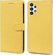 Compatible with Samsung Galaxy A73 5G Flip Kickstand Cover,Compatible with Samsung Galaxy A73 5G Wallet Magnetic Closure Case Yellow