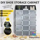 DIY Shoe Storage Box Cabinet 60 Pairs Cube Rack Organiser Stand Black 30 Tier