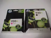 HP CD975AN 920XL Black High Yield + CD9734AN MagentOEM Ink Cartridge 2018/19 New