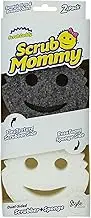 Scrub Daddy Scrub Mommy Cleaning Sponge, Scourer Kitchen Sponges, Cleaning Agent with Texture Change, Scratch-Free Washing Sponge, Odour-Resistant Smiley Sponge, Dish Sponge, Pack of 2, Grey