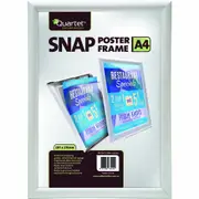 Quartet Instant Poster Snap Frame A4 Wall Mount Silver Border Aluminium