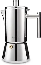 Easyworkz Diego Stovetop Espresso Maker Stainless Steel Italian Coffee Machine 4Cup 200ml Induction Moka Pot