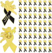 [Misdary] Ribbon Angel Pins Awareness Funeral Favors for Guests Forever in Our Hearts Memorial Brooch Black Enamel Lapel Pin Celebration of Life Decor for Mourning Remembrance Day