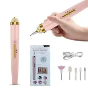 Mini USB Electric Nail Grinder Drill 5 in1 Nail Polishing Machine Light Portable
