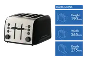 Russell Hobbs Brooklyn 4 Slice Toaster - Black