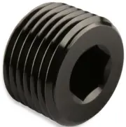 (10 Pack Solid Aluminum) 1/8" NPT Socket Head Pipe Thread Black Anodized Plug